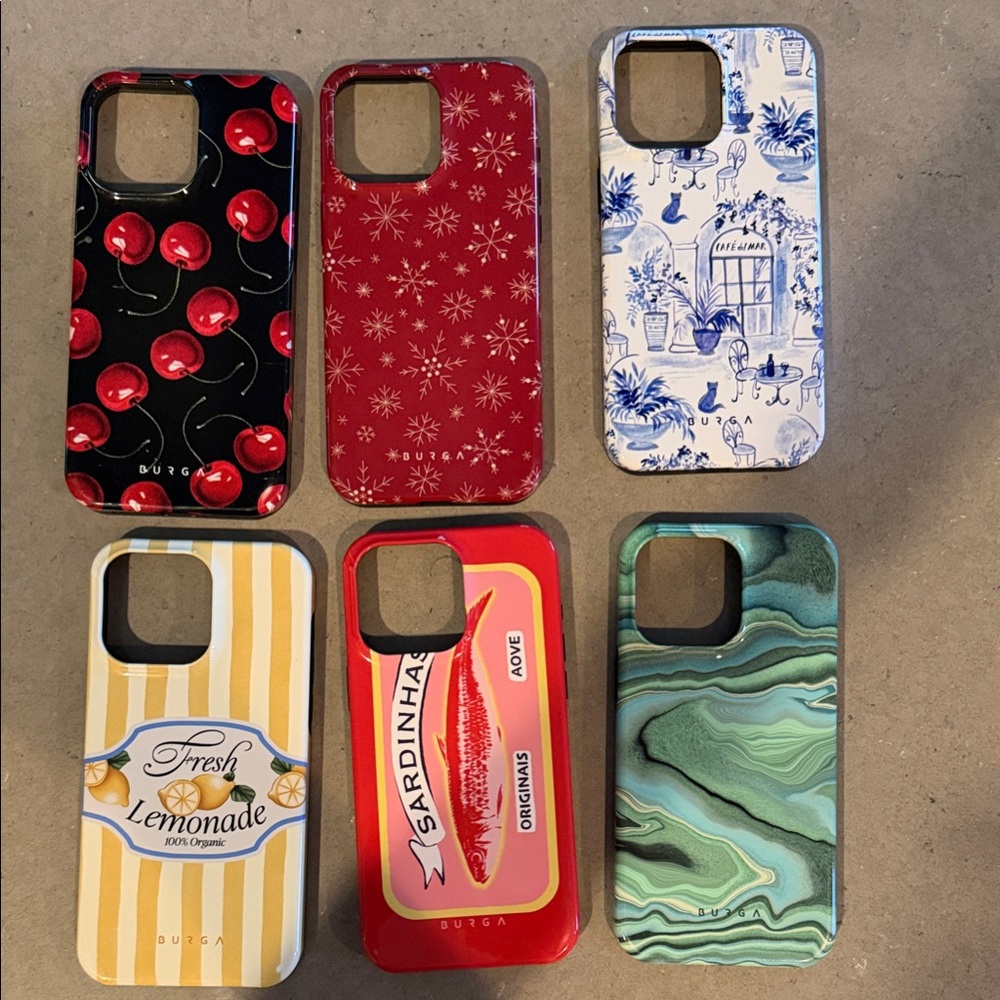 Decorative iPhone Case Bundle - Red, Black, White, Yellow, Green